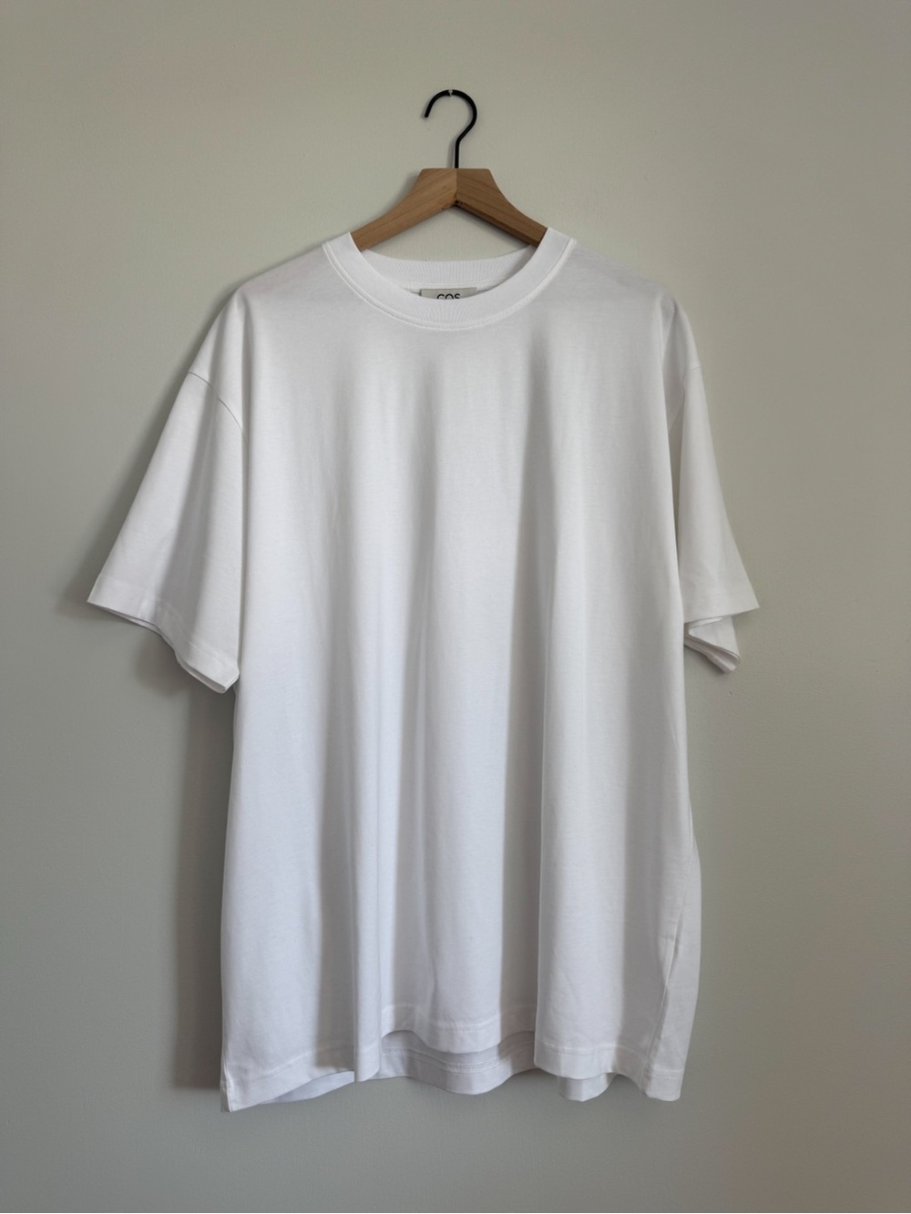 COS Oversized White Crewneck Cotton T-Shirt Size XL